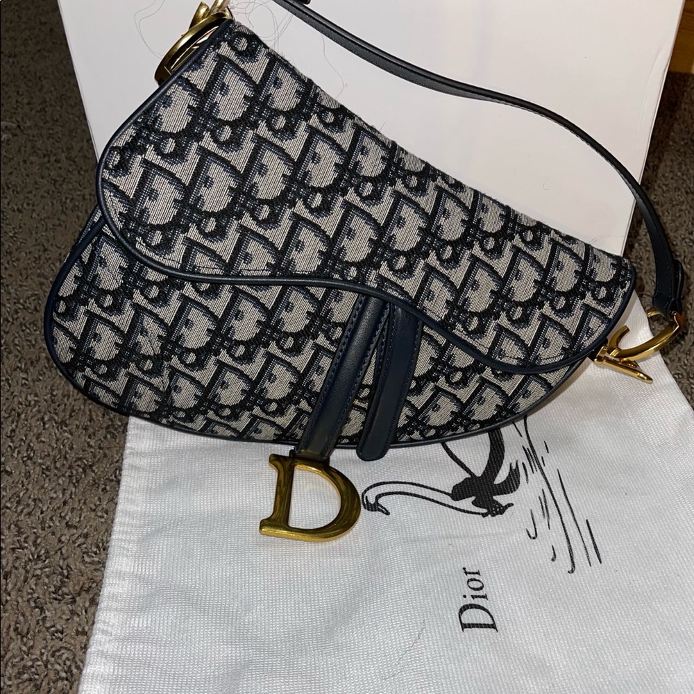$2950. Dior Saddle Oblique Blue - Picture 3 of 4